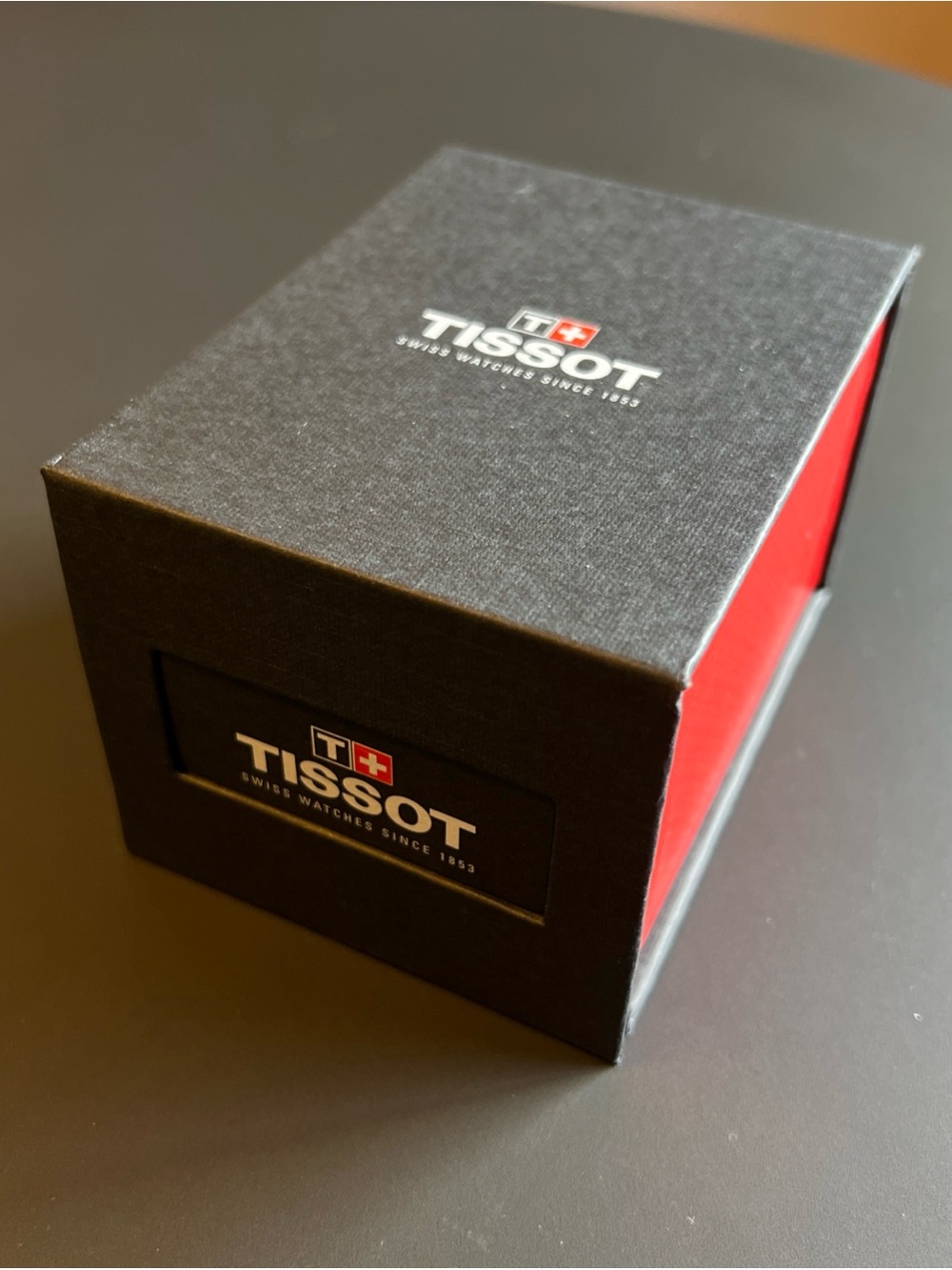 Tissot Swiss Branded Watch Box With Lid, Red And Gray, New